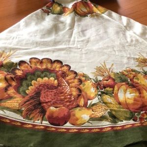 60” round, fabric Thanksgiving tablecloth
